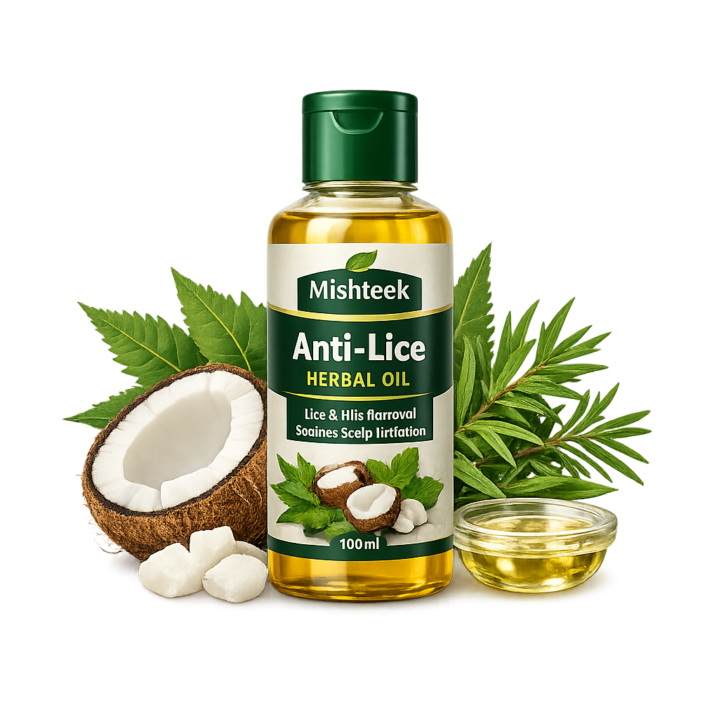 Anti lice herbal oil for lice removal and scalp treatment Mishteek Organics