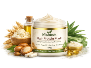 Hair protein mask for damaged hair repair and hair smoothing Mishteek Organics