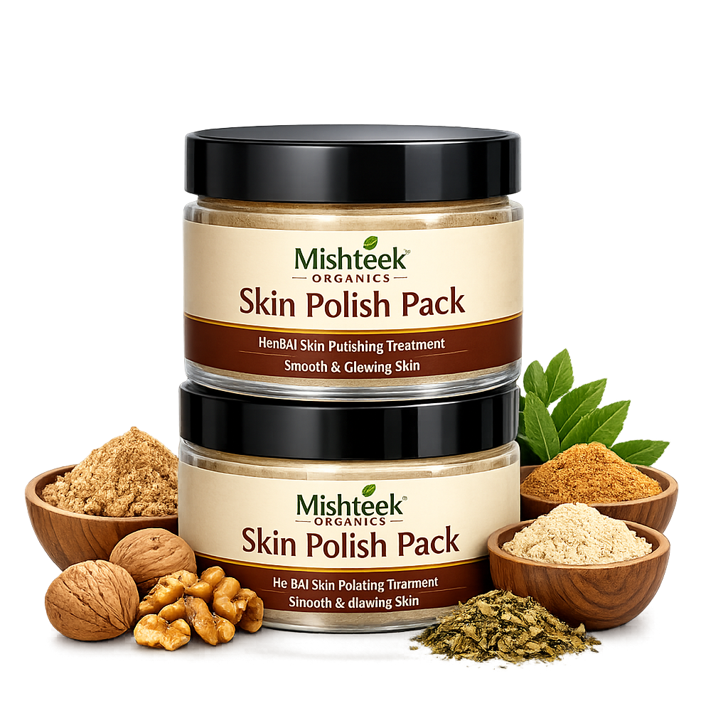 Skin polish pack for exfoliation and skin glow Mishteek Organics