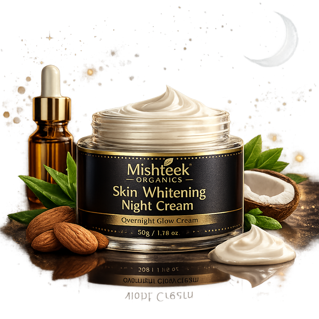 Skin whitening night cream for glowing skin Mishteek Organics